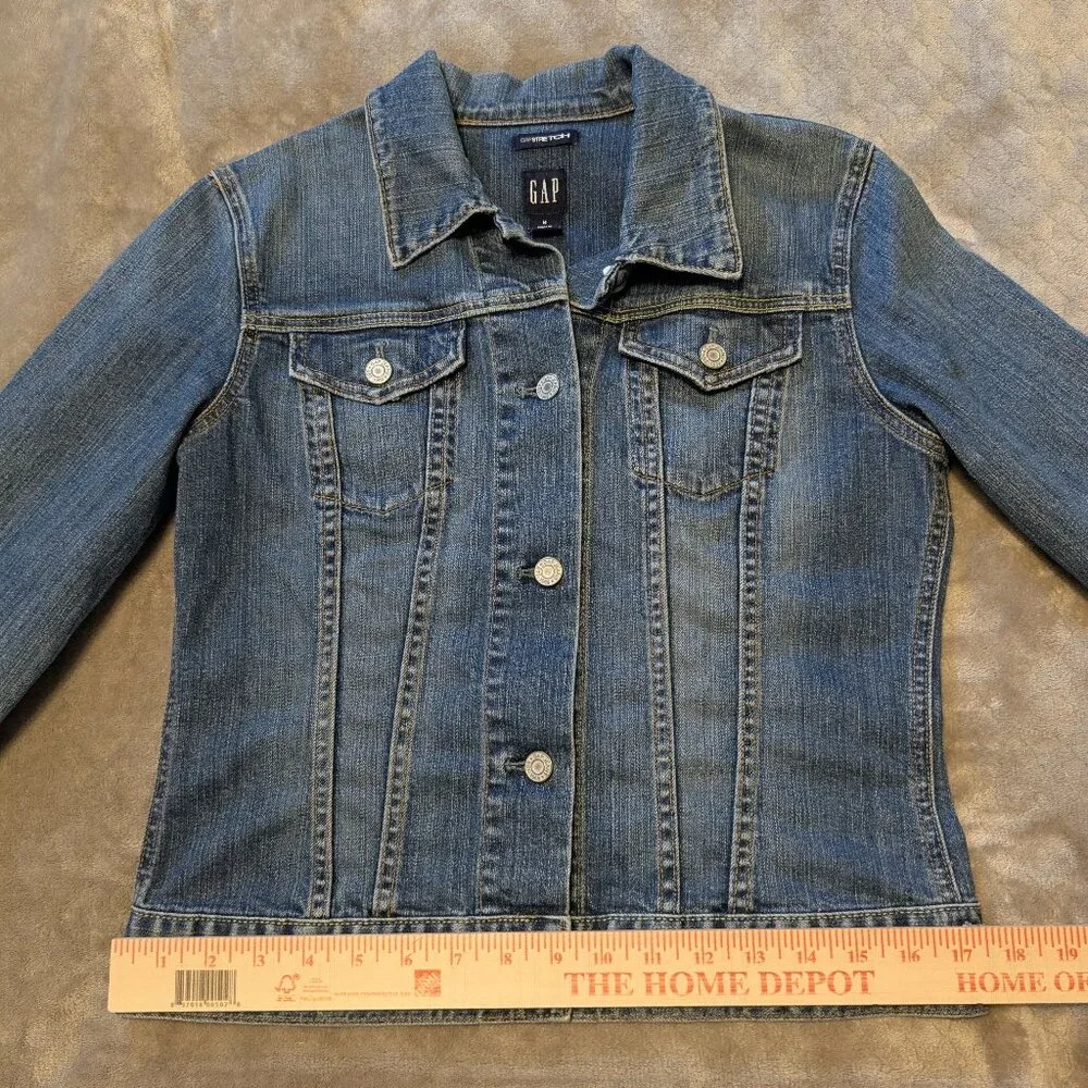 Gap Stretch Denim Medium Blue Wash Jeans Jacket - Picture 7 of 11